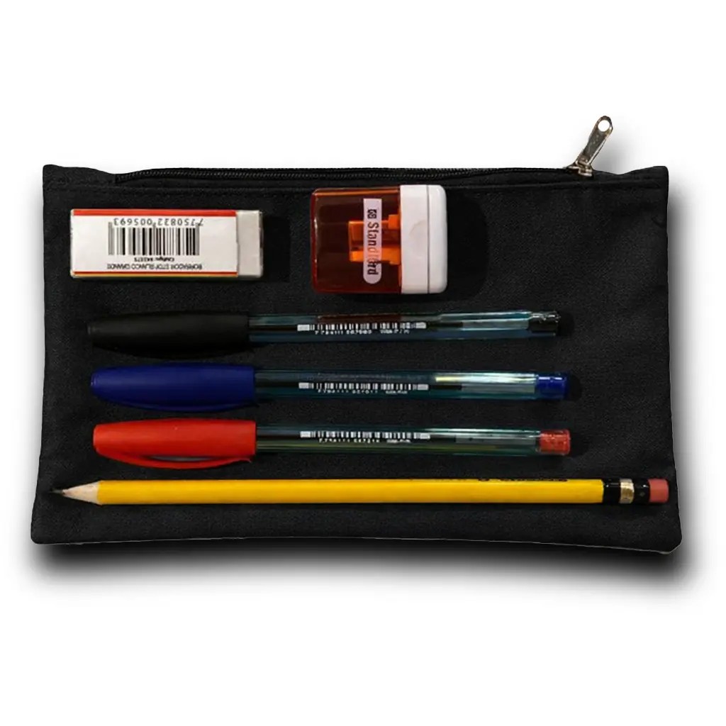 PACK CARTUCHERA ESCOLAR (LAPIZ, LAPICERO AZUL, ROJO Y NEGRO, TAJADOR, BORRADOR) - miniatura 2