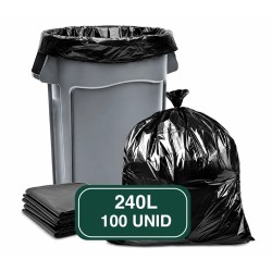 BOLSAS NEGRAS 240L C/ PLIEGUE (CILINDROS METÁLICOS) (100UND)