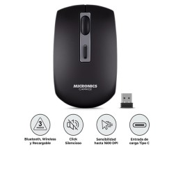 MOUSE INALÁMBRICO MICRONICS CAPRICE MIC M713-3M RECARGABLE