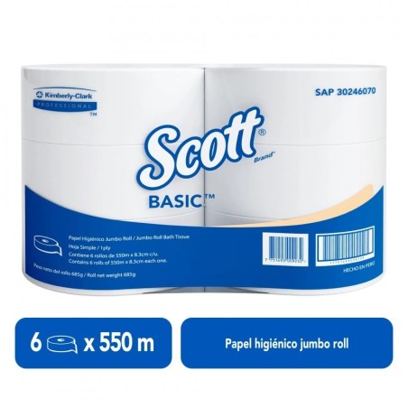 PAPEL HIGIENICO SCOTT BASIC PQTE 6 x 550 M