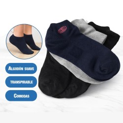 MEDIAS PACK X3 PARES TRICOLOR CON LOGO